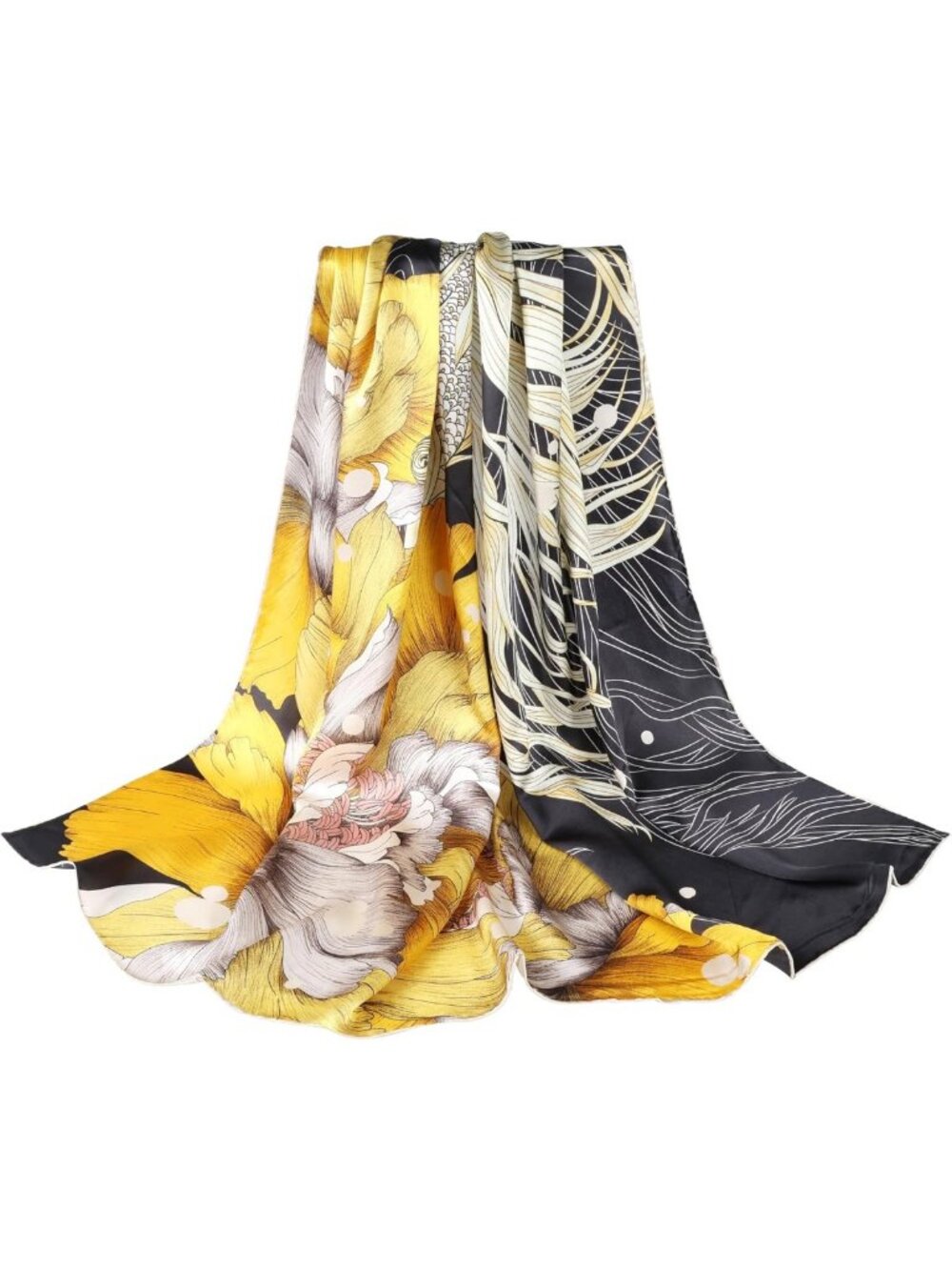 Luxurious 100% Mulberry Silk Large Square Scarf | Hair Wraps & Shawls 43